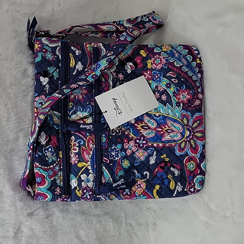 Vera Bradley Disney Collection Paisley Triple Zip Hipster Bag Sensational Six Pa